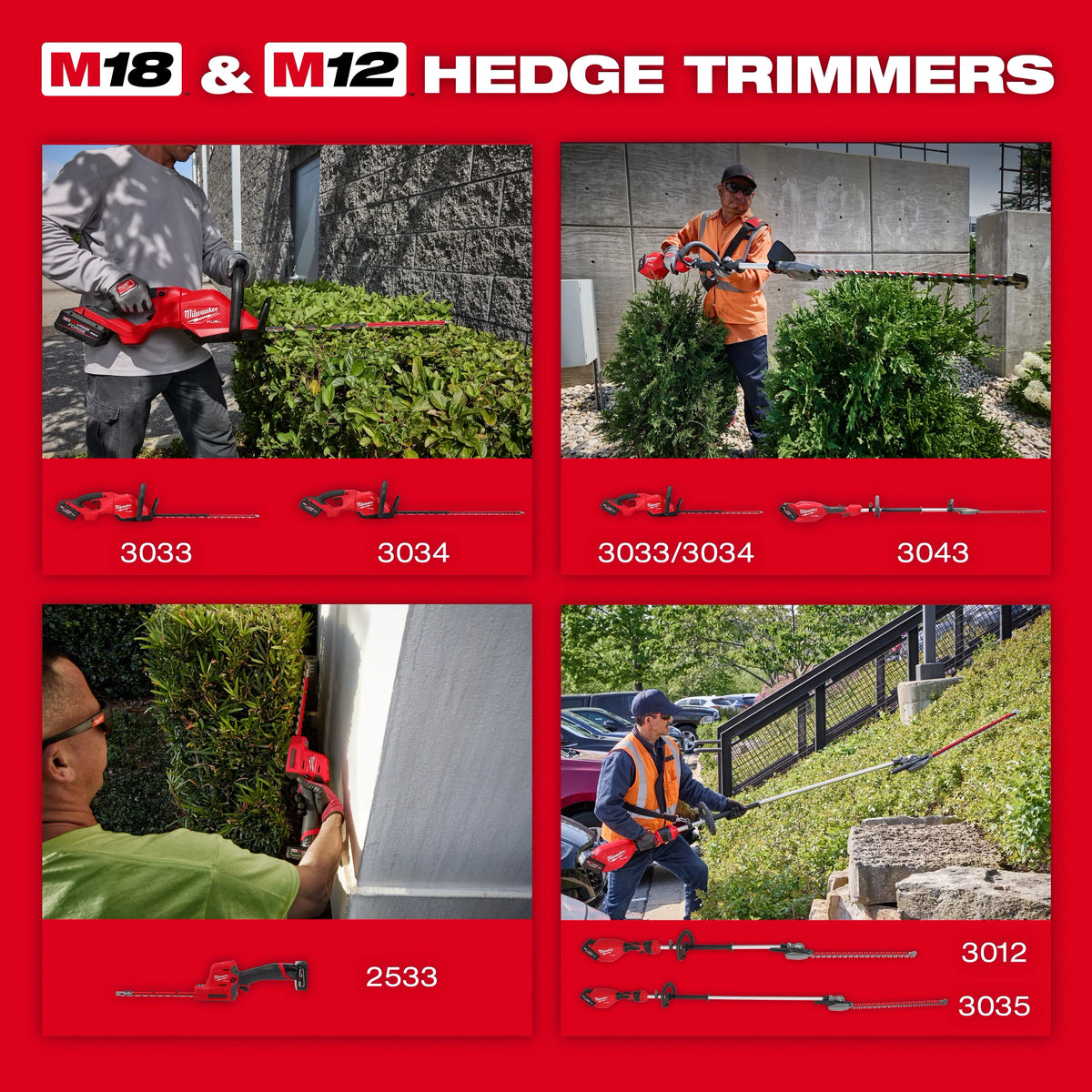 Milwaukee 3043-20 M18 FUEL™ Short Pole Hedge Trimmer