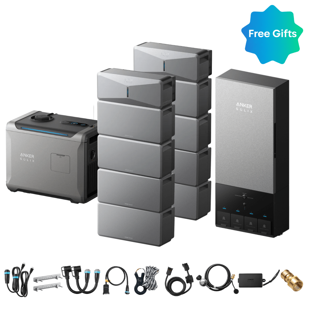 2 x Anker SOLIX E10 Power Module + Batteries + Power Dock + Smart Generator 5500 (Tri-Fuel)