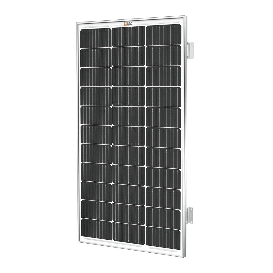 Rich Solar MEGA 100 12V 100W Solar Panel  With 3/4" Z Brackets