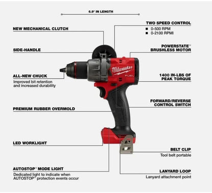 Milwaukee 3697-27 M18 FUEL 18V 7 Tool Cordless Lithium-Ion Combo Kit