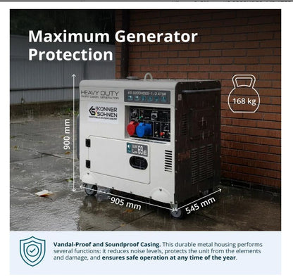 Könner & Söhnen Diesel Generator KS 9200HDES-1/3 ATSR 230v & 400v 7 KW