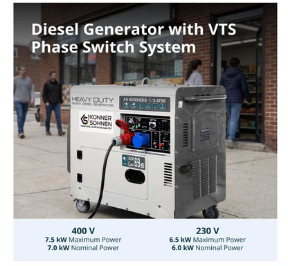 Könner & Söhnen Diesel Generator KS 9200HDES-1/3 ATSR 230v & 400v 7 KW