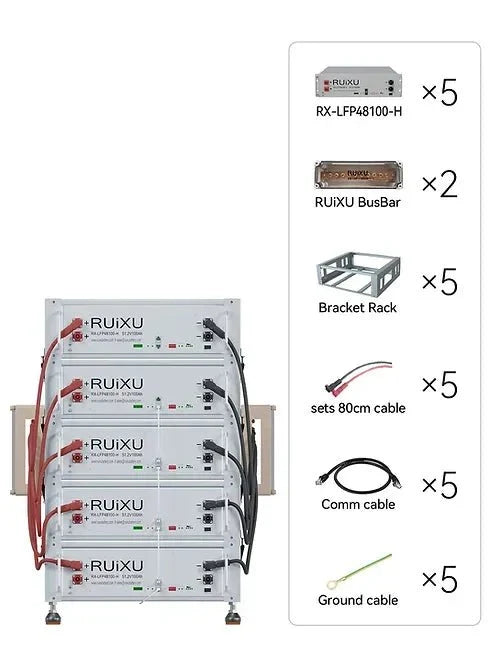 RUiXU Battery Optional Installation Method - Bracket Rack - Flexibility & Stackable