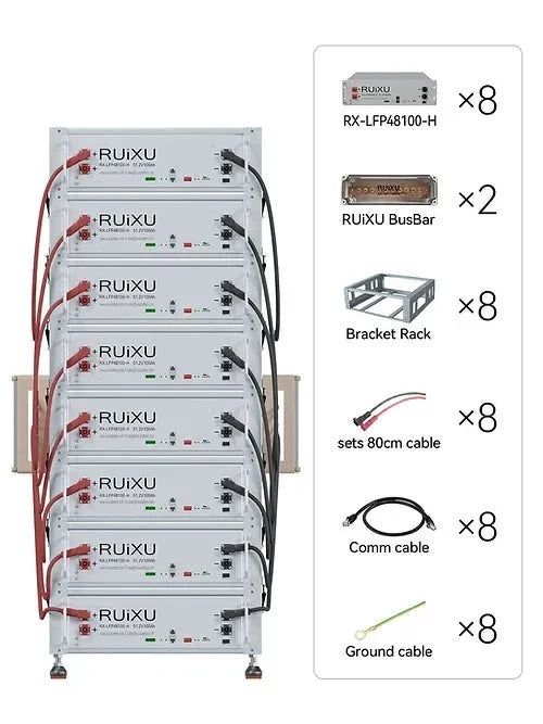 RUiXU Battery Optional Installation Method - Bracket Rack - Flexibility & Stackable